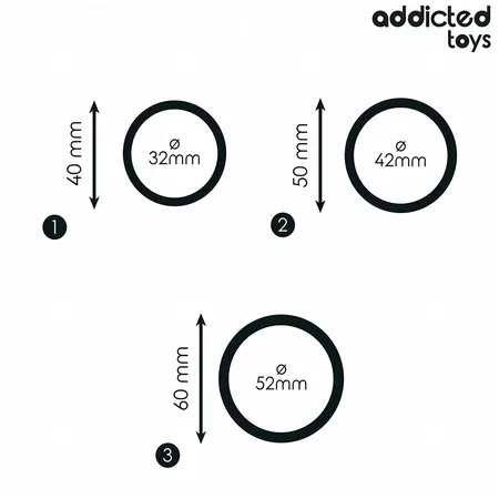 Addicted Toys Silicone Support Rings Set 3 Sizes Black 8435565956561