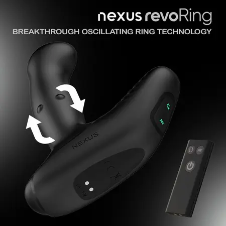 Nexus Revo Ring rotirajući masažer sa daljinskim upravljačem od crnog silikona dužine 13,5 cm
