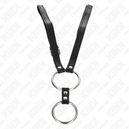 KINK set od dva metalna prstena sa podesivim kožnim kaišem 3.8 do 5 cm, 112 cm