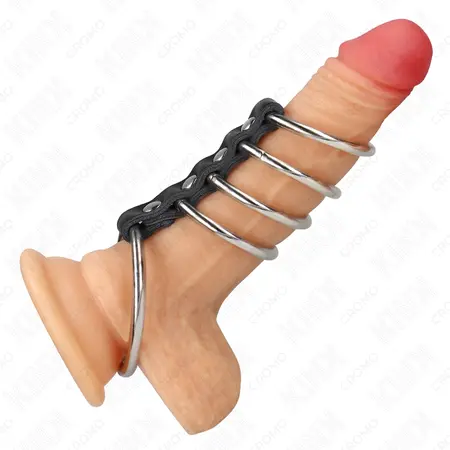 KINK kožni i metalni sistem za fiksiranje, podesivi set od 5 prstenova, 3.7 do 5 cm