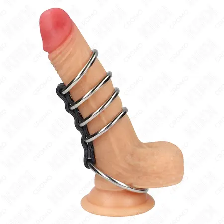 KINK kožni i metalni sistem za fiksiranje, podesivi set od 5 prstenova, 3.7 do 5 cm