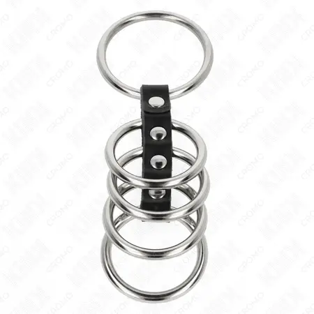 KINK kožni i metalni sistem za fiksiranje, podesivi set od 5 prstenova, 3.7 do 5 cm