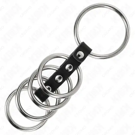 KINK kožni i metalni sistem za fiksiranje, podesivi set od 5 prstenova, 3.7 do 5 cm