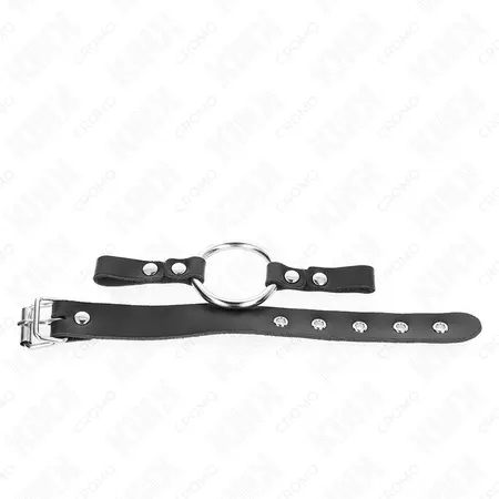 KINK Leather Intimate Ring with Adjustable Buckle and 4cm Metal Accent, 22x2cm