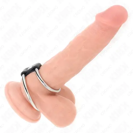 KINK dvostruki čelični prstenovi sa kožnim kaišem od 3.7 do 5cm podesivi set za sputavanje