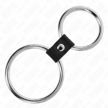 KINK dvostruki čelični prstenovi sa kožnim kaišem od 3.7 do 5cm podesivi set za sputavanje