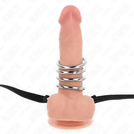 KINK set od 5 čeličnih i kožnih prstenova sa podesivim kaišem 112 cm