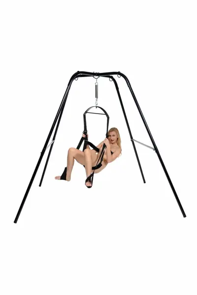 Trinity Vibes Ultimate Freestanding Adjustable Steel Swing Stand Black