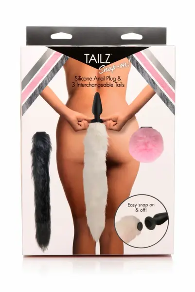 TAILZ Snap-On set intimnih plugova sa 3 zamenjiva repa od veštačkog krzna