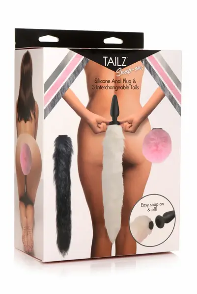TAILZ Snap-On set intimnih plugova sa 3 zamenjiva repa od veštačkog krzna