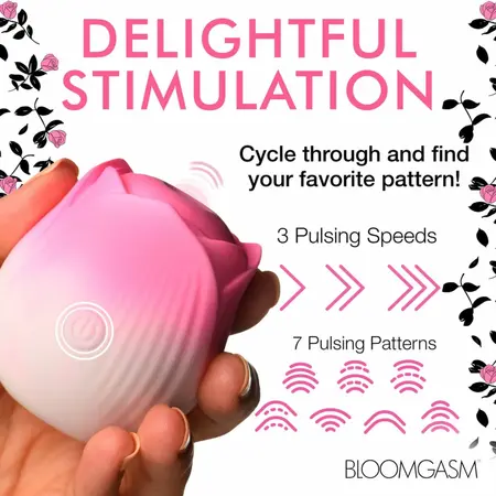 Bloomgasm Throbbing Rose Intimate Pulsing Device Pink 6.4 cm