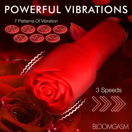 Bloomgasm Pleasure Rose Mini Wand Red, kompaktni intimni masažer