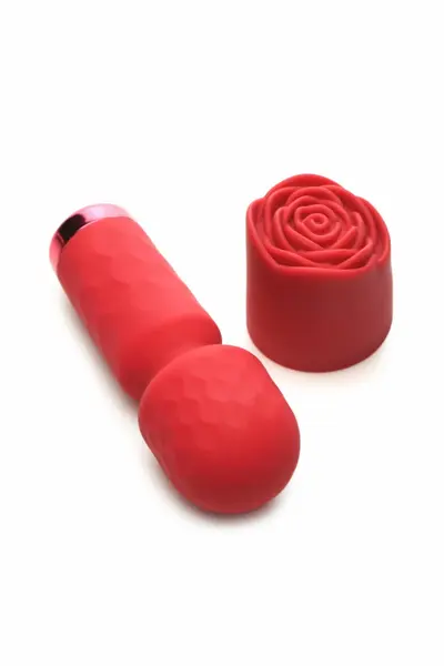 Bloomgasm Pleasure Rose Mini Wand Red, kompaktni intimni masažer