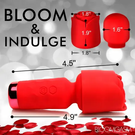 Bloomgasm Pleasure Rose Mini Wand Red, kompaktni intimni masažer