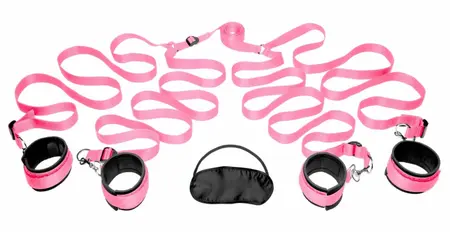 FRISKY Bed Cuff System Pink podesivi neoprenski komplet za vezivanje u krevetu