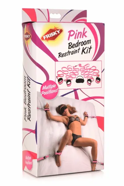 FRISKY Bed Cuff System Pink podesivi neoprenski komplet za vezivanje u krevetu