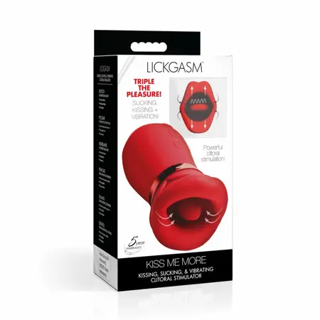 LICKGASM Kiss Me More Intimate Suction & Vibration Device Pink 12.4cm