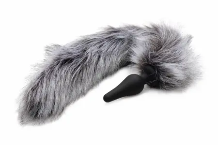 TAILZ Grey Wolf komplet sa repom, silikonski analni čep i uši od veštačkog krzna, sivi