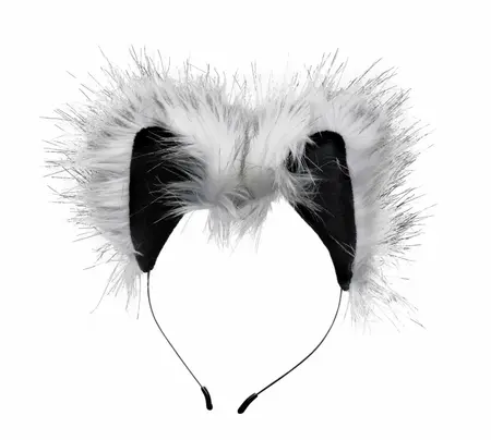 TAILZ Grey Wolf komplet sa repom, silikonski analni čep i uši od veštačkog krzna, sivi