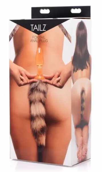 TAILZ Fox Tail Glass Plug Orange - Borosilicate Glass & Faux Fur 20cm