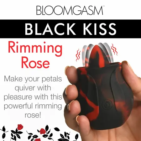 Bloomgasm Black Kiss Rose System Red/Black - Licking Motion Vibrator
