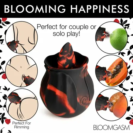 Bloomgasm Black Kiss Rose System Red/Black - Licking Motion Vibrator