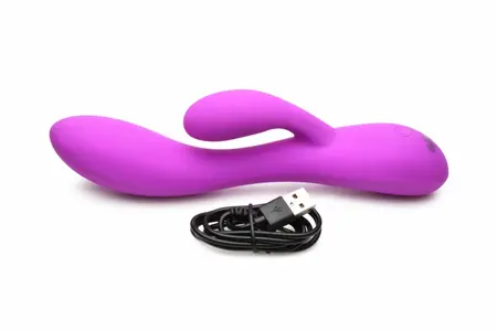 BANG! Fleksibilni rabbit vibrator sa dva motora, ljubičasti, 19.5 cm, vodootporan