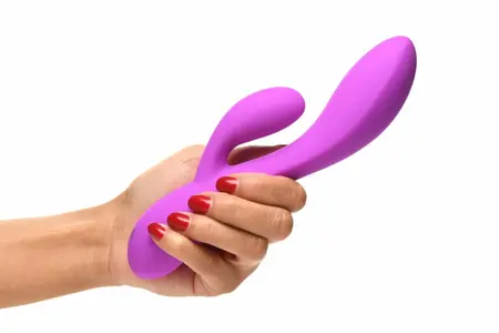 BANG! Fleksibilni rabbit vibrator sa dva motora, ljubičasti, 19.5 cm, vodootporan