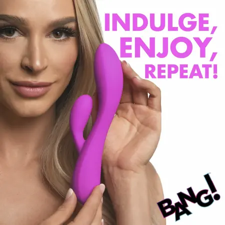 BANG! Fleksibilni rabbit vibrator sa dva motora, ljubičasti, 19.5 cm, vodootporan
