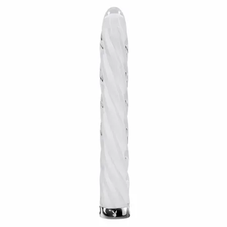 Playboy In A Twist stakleni model sa spiralnom teksturom, punjiv preko USB-a, 17.5 cm