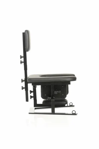 XR Brands Pleasure Throne Adjustable Support Chair Black Vegan Leather