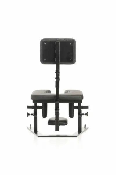XR Brands Pleasure Throne Adjustable Support Chair Black Vegan Leather