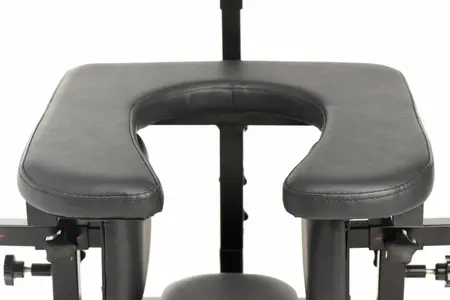 XR Brands Pleasure Throne Adjustable Support Chair Black Vegan Leather