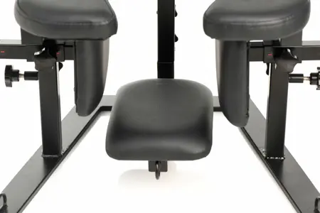 XR Brands Pleasure Throne Adjustable Support Chair Black Vegan Leather