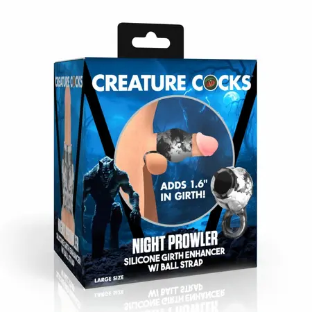 XR Brands Night Prowler silikonski prsten za podršku sa rastezačem testisa, sivi