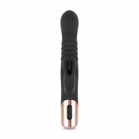 Rosy Gold Rabbit vibrator sa funkcijom potiskivanja crni 13cm USB punjivi