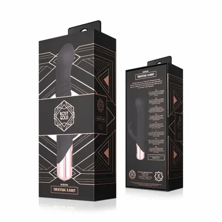 Rosy Gold Rabbit vibrator sa funkcijom potiskivanja crni 13cm USB punjivi