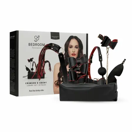 Bedroom Fantasies Crimson & Ebony luksuzni set za vezivanje od 8 delova