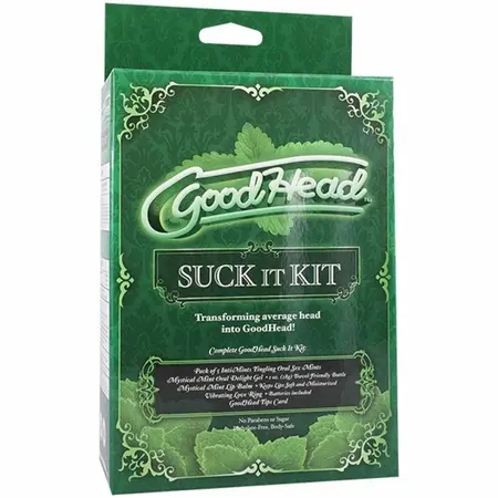 Doc Johnson GoodHead Suck It Kit Mint set za oralnu negu sa vibrirajućim prstenom