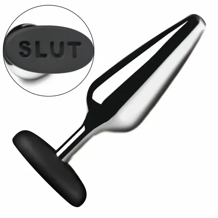 XR Brands Intimate metalni analni čep u srebrnoj boji sa silikonskom bazom, srednja veličina