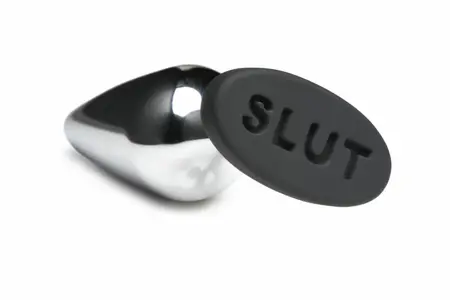 XR Brands Intimate metalni analni čep u srebrnoj boji sa silikonskom bazom, srednja veličina