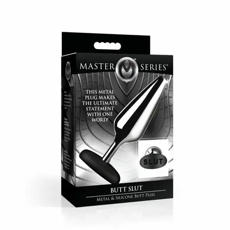 XR Brands Intimate metalni analni čep u srebrnoj boji sa silikonskom bazom, srednja veličina