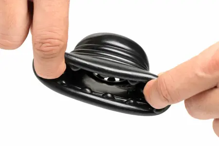 XR Brands Ball Stack anatomski rastezač mošnica od fleksibilnog crnog TPE materijala