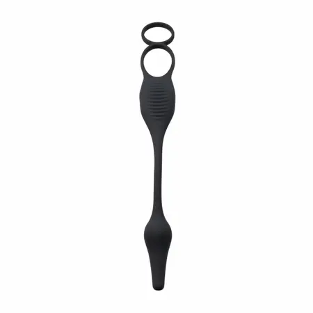 Evolved Novelties Plug & Tug crni silikonski sistem za dvostruku stimulaciju