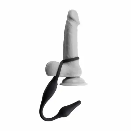 Evolved Novelties Plug & Tug crni silikonski sistem za dvostruku stimulaciju