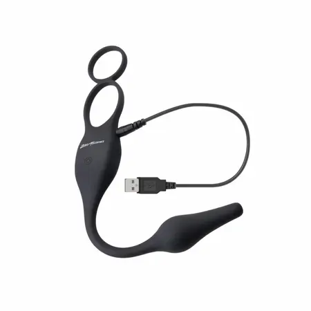 Evolved Novelties Plug & Tug crni silikonski sistem za dvostruku stimulaciju