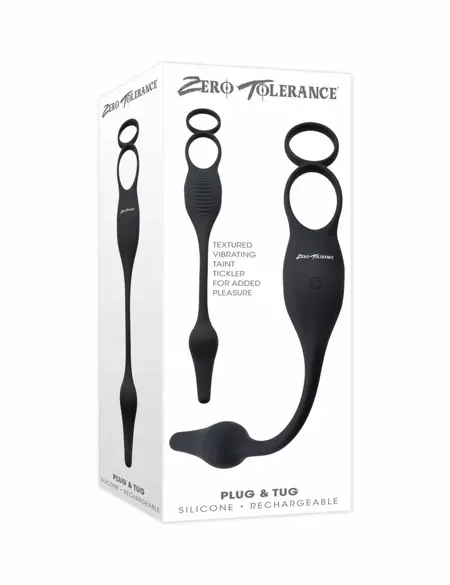 Evolved Novelties Plug & Tug crni silikonski sistem za dvostruku stimulaciju