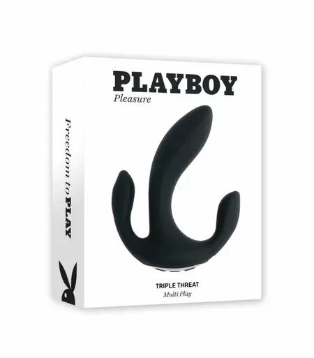 Playboy Triple Threat Black intimni stimulator sa više motora od silikona