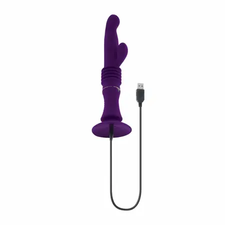 Playboy Hoppy Ending intimna mašina sa potiskom od ljubičastog silikona 22 cm