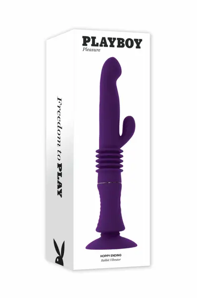 Playboy Hoppy Ending intimna mašina sa potiskom od ljubičastog silikona 22 cm